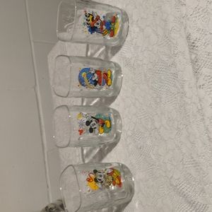 4 Mickey Glasses 2000 NWOT